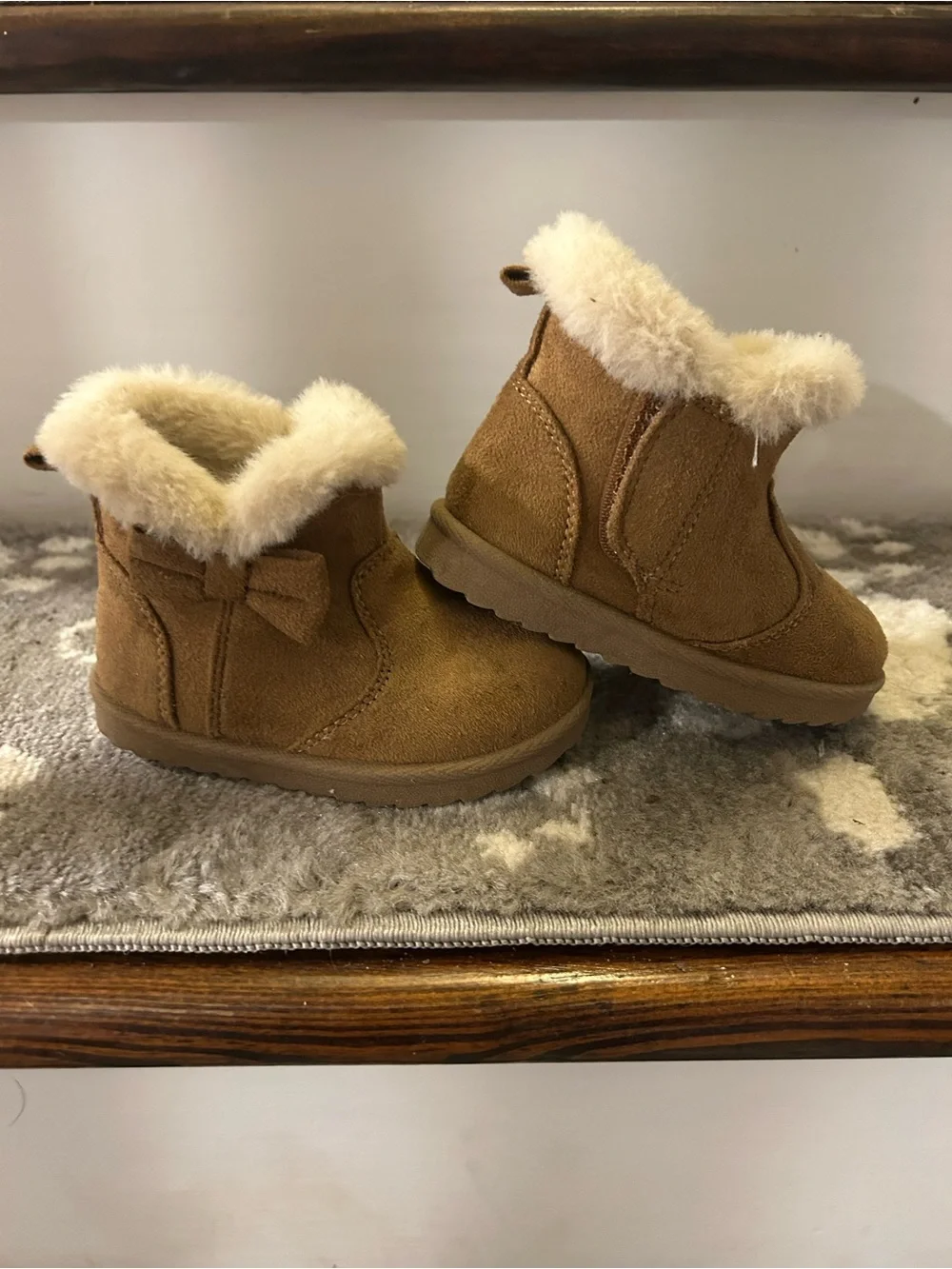 Kids Cozy Faux-Fur Lined Booties - Brown